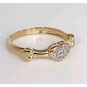 Elegant Gold Heart Ring with Silver Accents